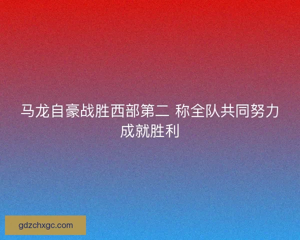 马龙自豪战胜西部第二 称全队共同努力成就胜利