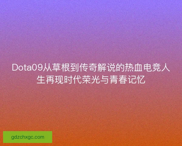 Dota09从草根到传奇解说的热血电竞人生再现时代荣光与青春记忆