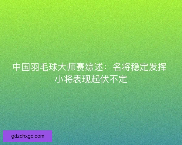 中国羽毛球大师赛综述:名将稳定发挥 小将表现起伏不定 中国羽毛球大师赛综述:名将稳定发挥 小将表现起伏不定